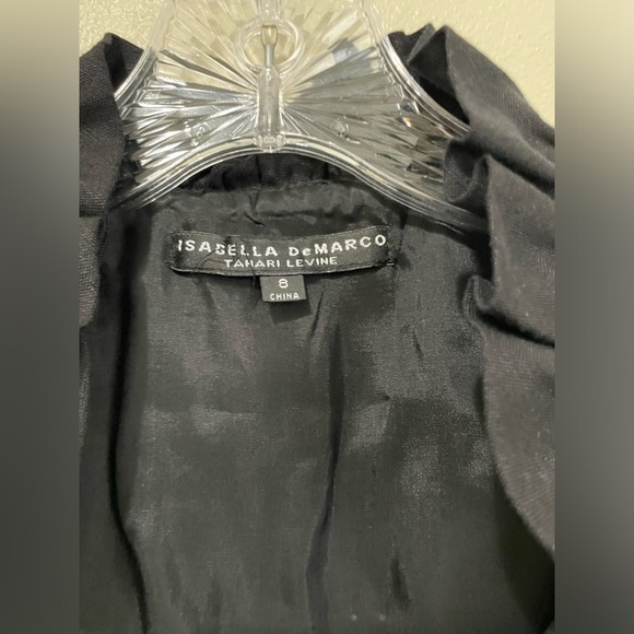 Isabella DeMarco Tahari Levine Black 55% Linen 45% Rayon Double Breasted Dress - Picture 4 of 16